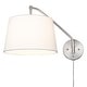 preview thumbnail 5 of 5, Wry Lighting Ryleigh 1-light Swing Arm Wall Lamp in Pewter and Modern White shade - 1 Light Articulating Wall Sconce