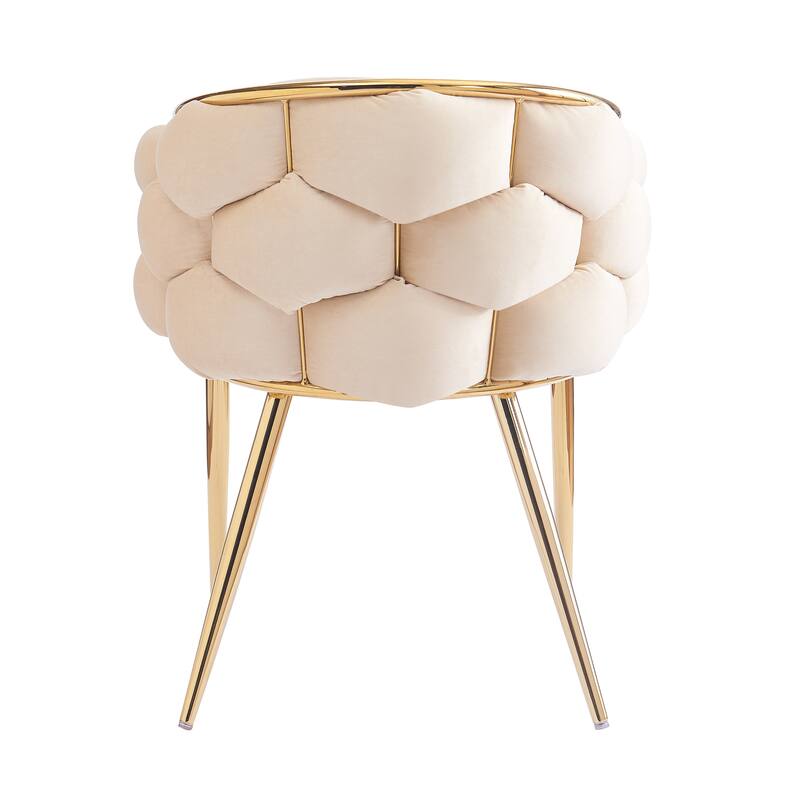 Set of 2 Luxury Handmade Accent Chair with Gold Legs, Modern Velvet Armchair Dining Chair for Living Room Bedroom
