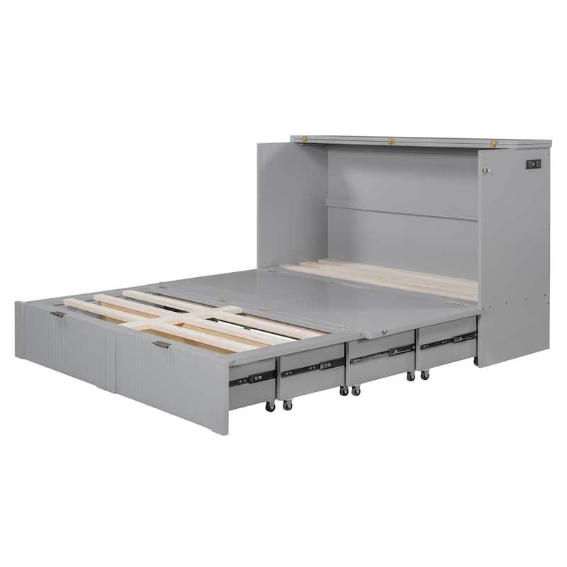 Queen Size Murphy Bed with a set of Sockets and USB Ports