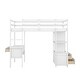 preview thumbnail 6 of 10, White Twin Size Pine Wood Loft Bed with Built-in Desk with Two Drawers, and Storage Shelves and Drawers