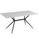 preview thumbnail 85 of 131, Elega Modern Sintered Stone Dining Table Modern Trestle Base Powder-Coated Steel Frame Kitchen Table - 47"-71" 55 Inches - White