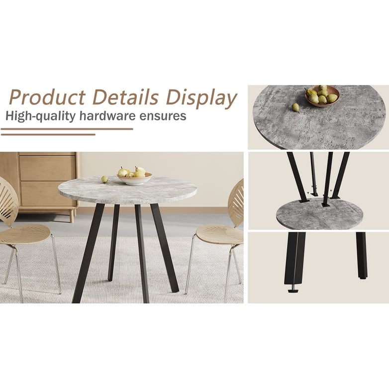 Modern minimalist circular dining table, gray cement texture,medieval modern small circular dining table, casual coffee table