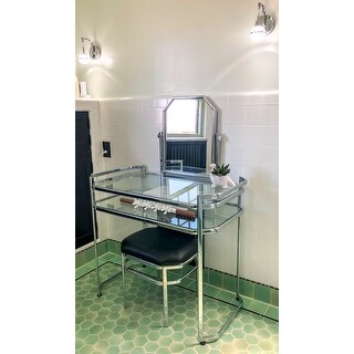 Silver Orchid Pontoppidan 2-piece Vanity Table and Stool Set