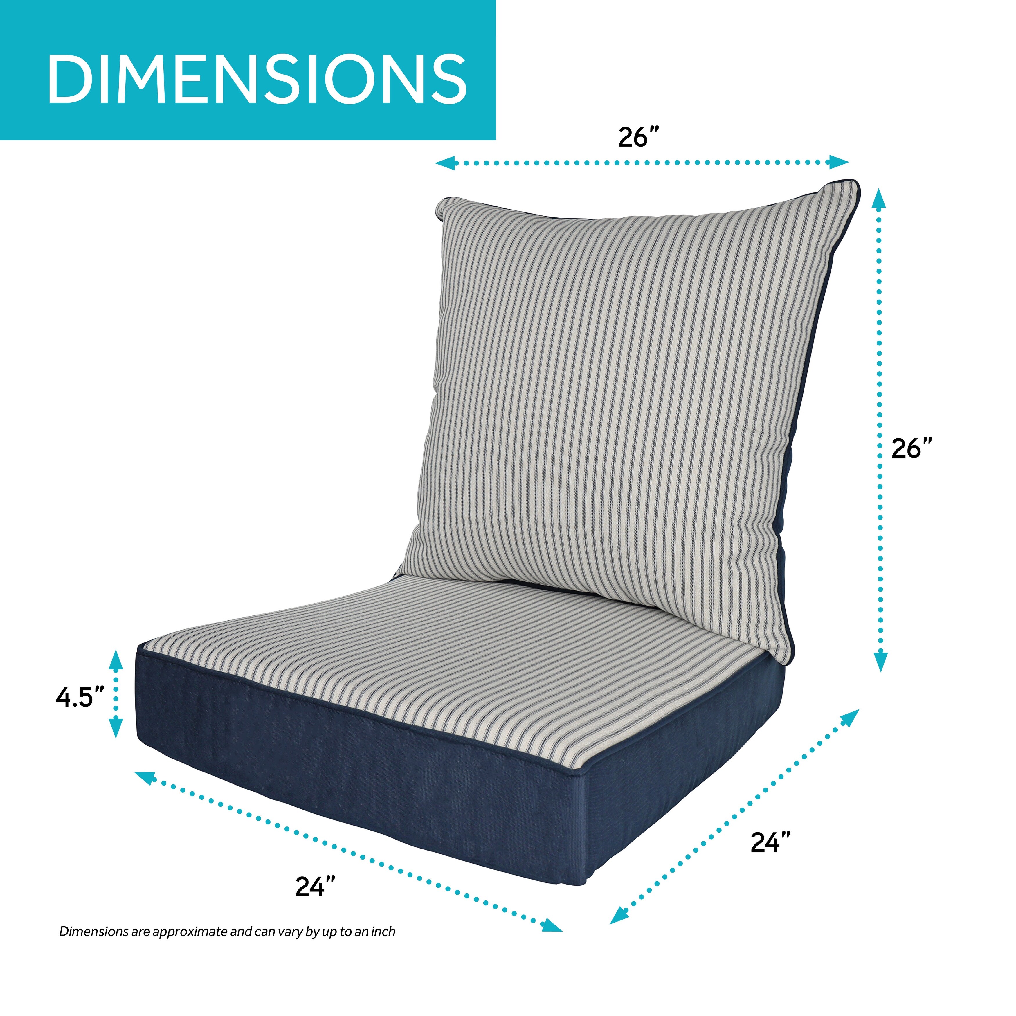 Outdoor Indoor 2 Piece Deep Seat Cushion Set for Patio Furniture Bed Bath Beyond 33827363