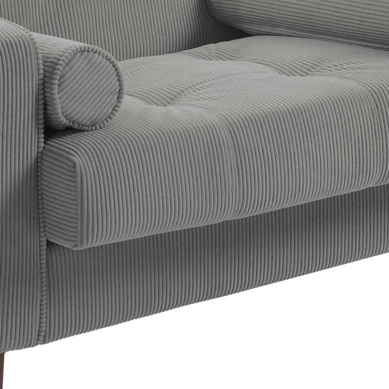 2 Set Modern Wide Armchair Corduroy Accent Chairs