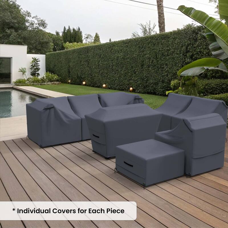 Bushrah Outdoor Sectional 8-Piece Patio Furniture Cover - 30 x 44 x 22