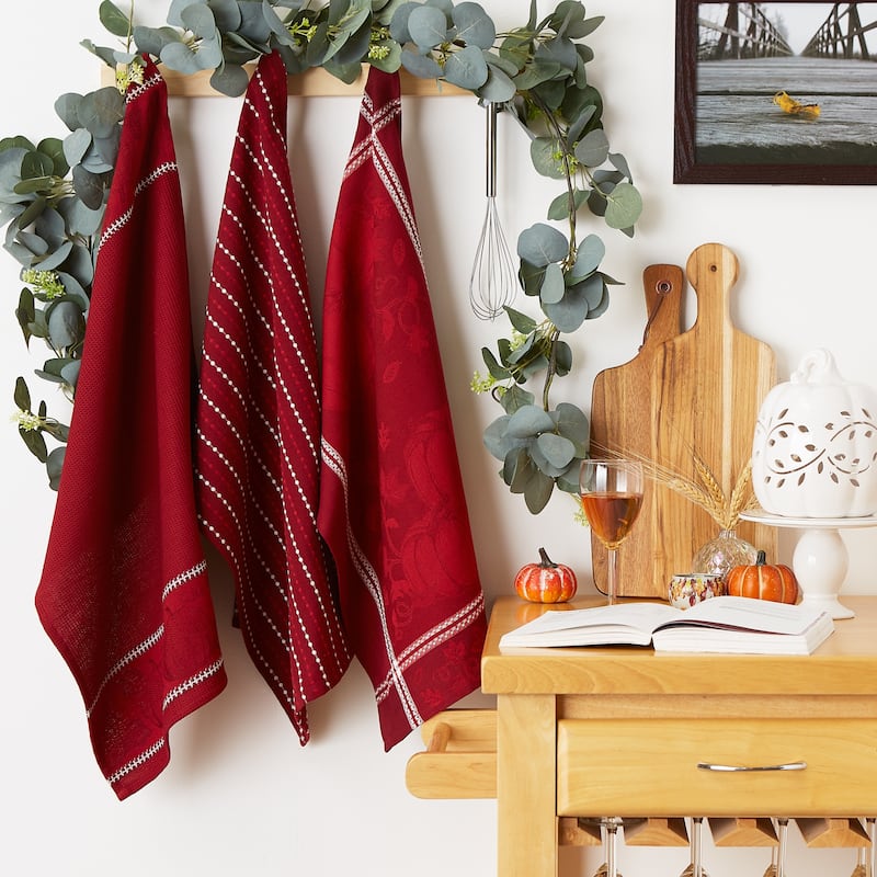 DII Harvest Embellished Dishtowel Set/3