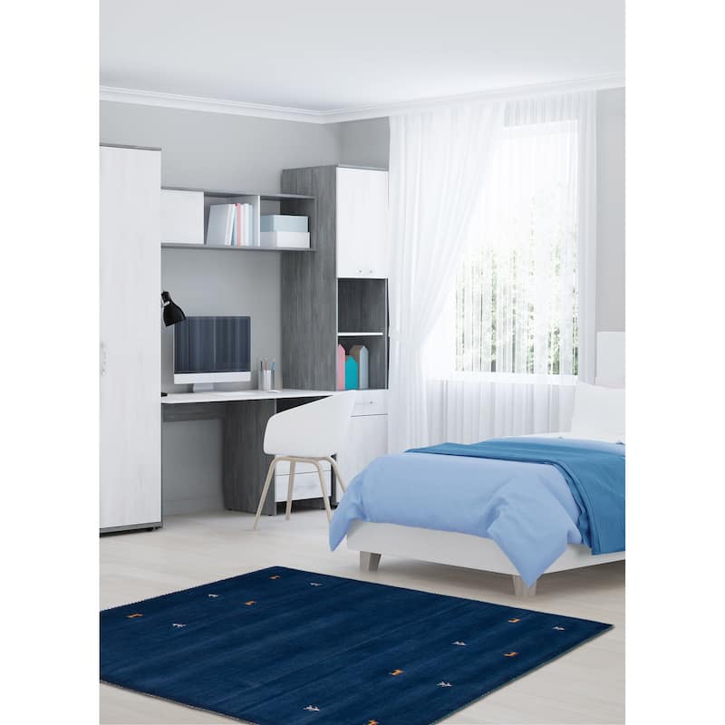 Kashkuli Gabbeh Blue Rug 4'10" x 6'3" - 4'10 x 6'3