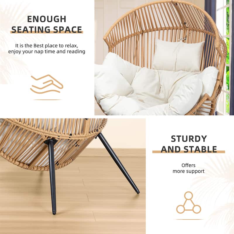 Futzca Wicker Egg Chair with Cushion