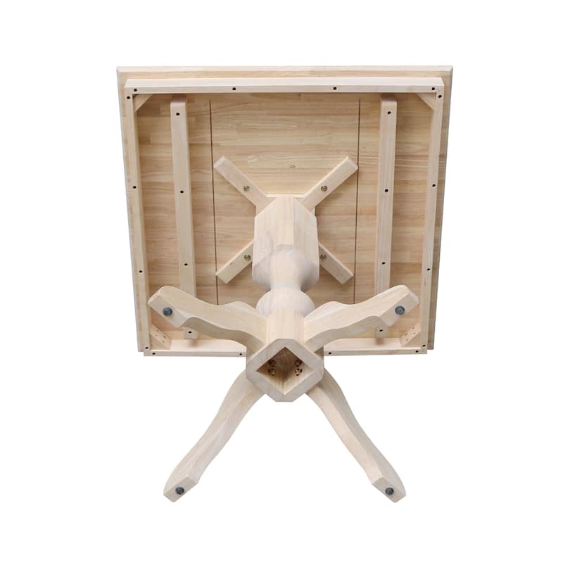 36" x 36" Square Top Pedestal Table - Unfinished
