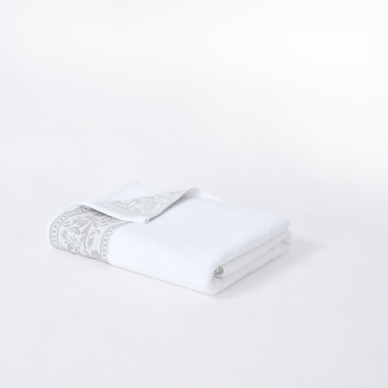 Modern Threads 6-Piece Jacquard Border Towel Set Allie - 100% Cotton, Bath, Hand & Washcloths - Elegant Floral Border