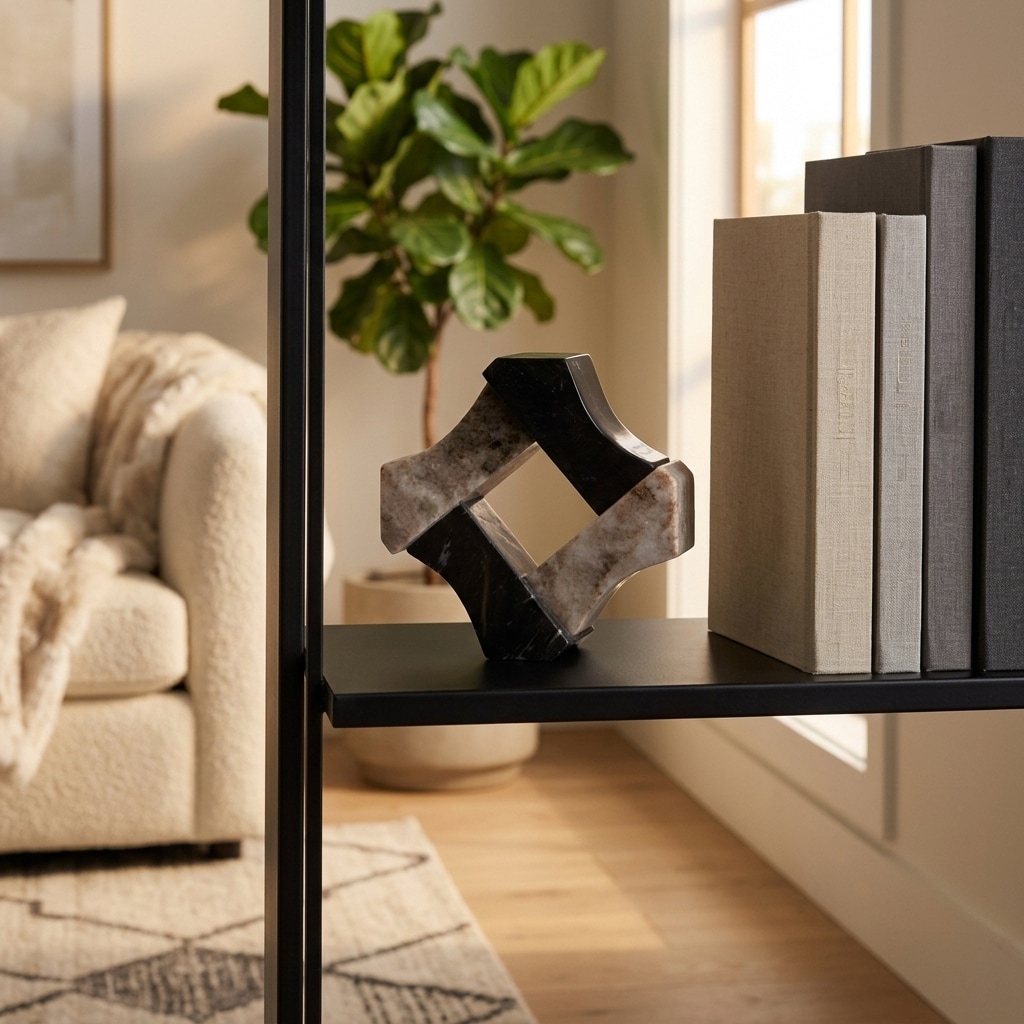 Decorative Sculpture - Black Marble Medium Diamond