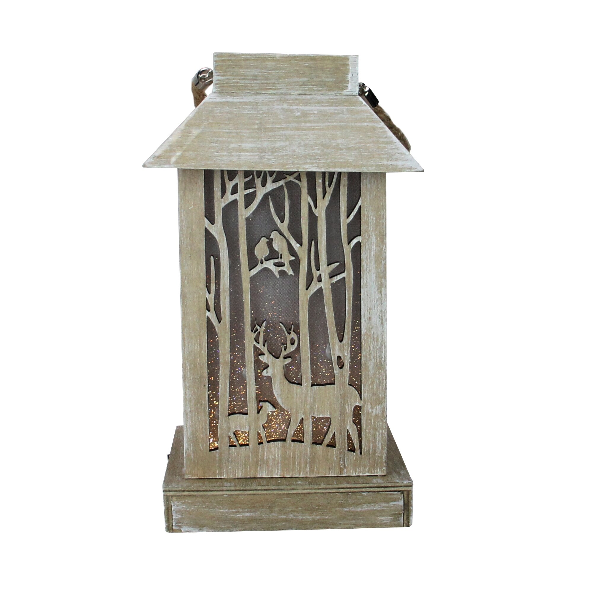 Shop 9 5 Lighted Wooden Reindeer With Trees Silhouette Lantern