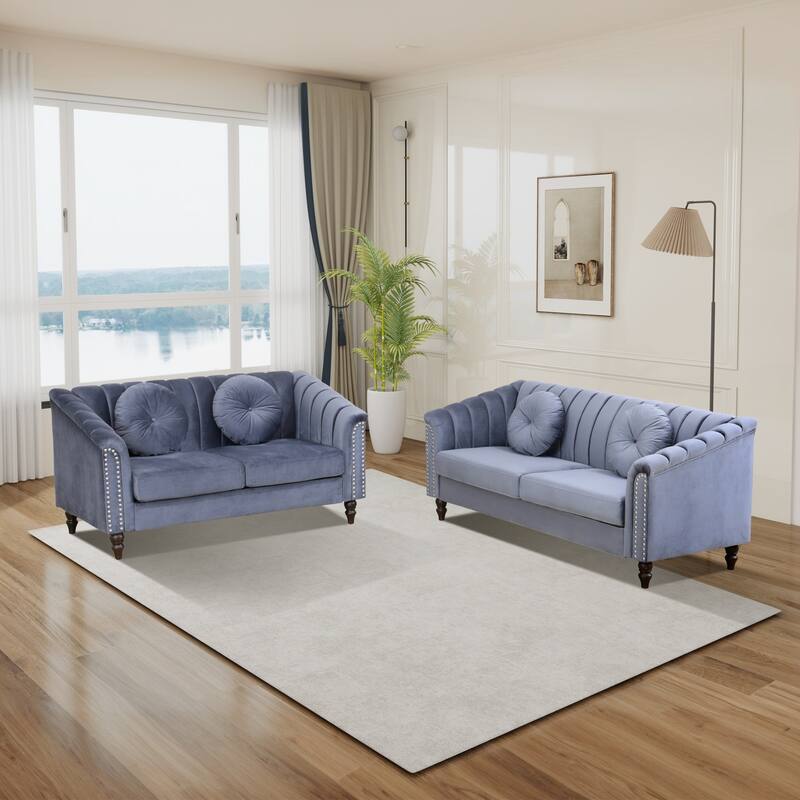 Premium Waterproof Flannel 3-Piece Living Room Sofa Set – Chair, Loveseat & Sofa