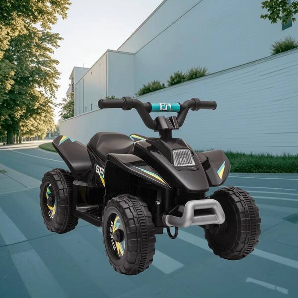 slide 2 of 11, Electric 6V Kids ATV Ride-On with Durable Steel Frame, Forward and Reverse Switch, and 50-Minute Battery Life for Toddlers Black