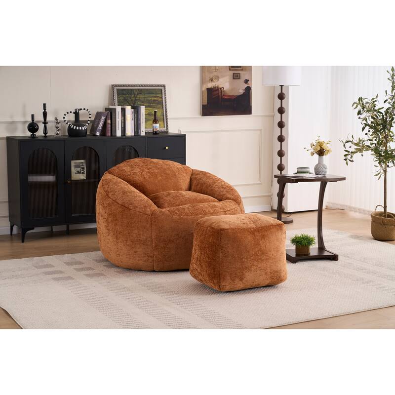 Chenille Oversized Lounger Bean Bag Chair