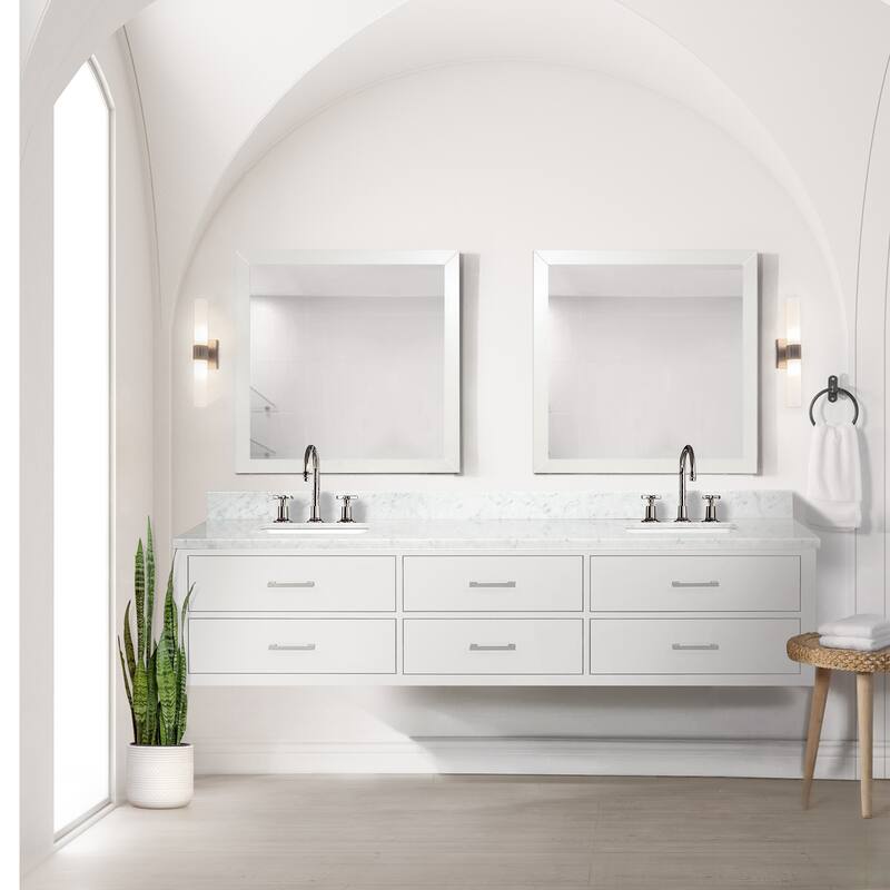 Lexora Castor Double Bath Vanity and Carrara Marble Top