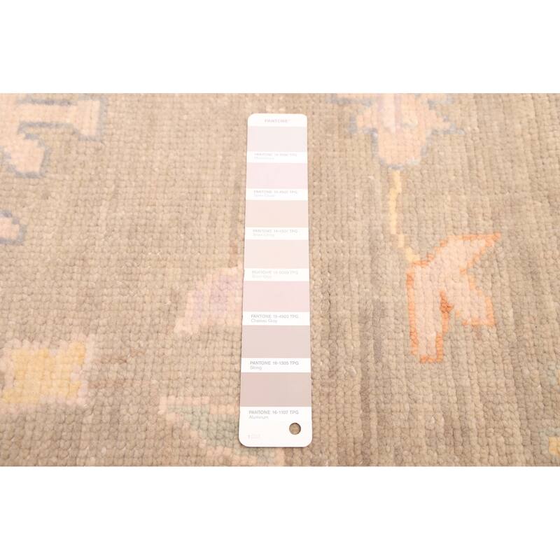 ECARPETGALLERY Hand-knotted Modern Oushak Grey, Taupe Wool Rug - 8'1 x 9'11