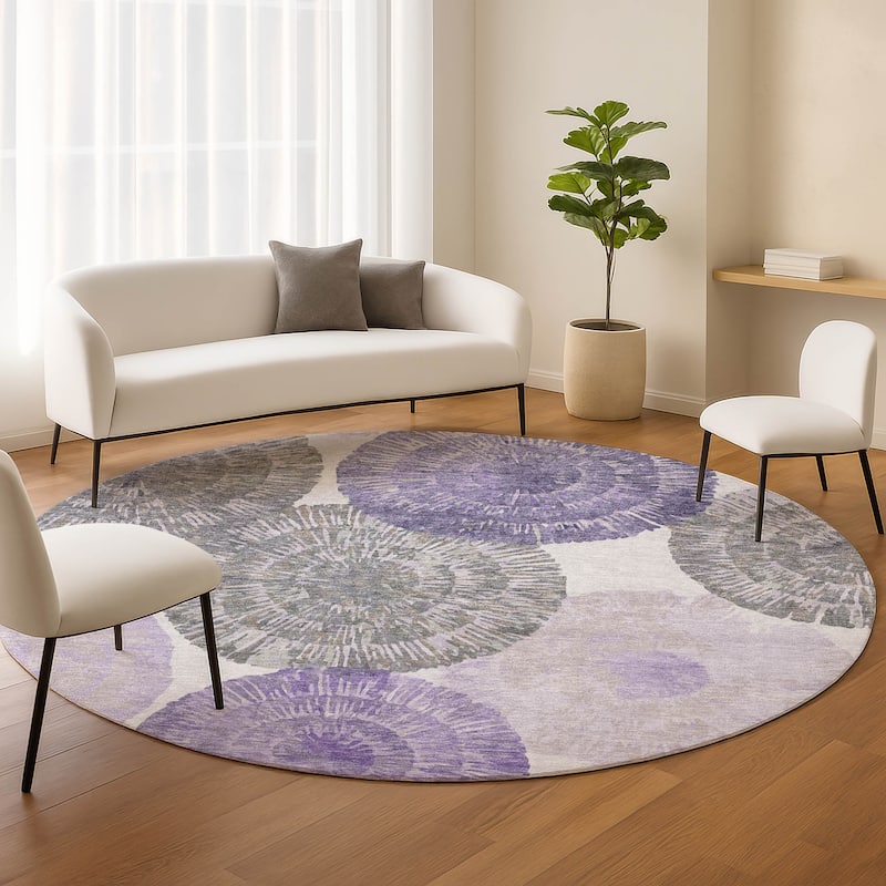 Machine Washable Indoor/ Outdoor Contemporary Devaughn Chantille Rug