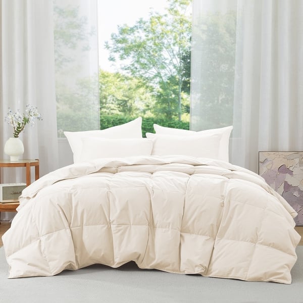 slide 2 of 18, Lightweight 100% Organic Cotton Feather Down Comforter Summer Duvet Insert