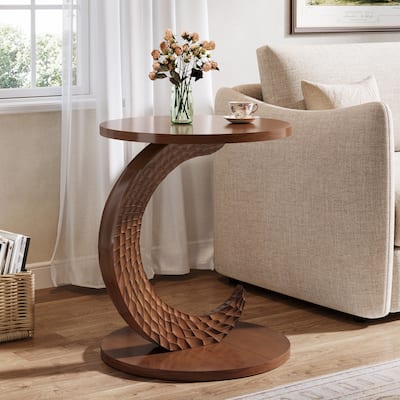 18.9" Compact Round End Side Table