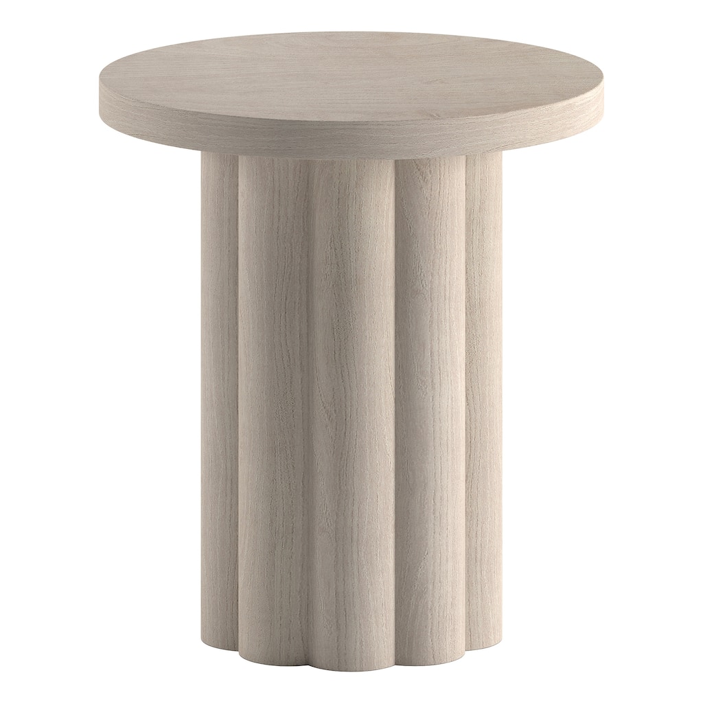 Olie 20" Wide Round Fluted Side Table - 20" Wide