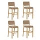 preview thumbnail 17 of 58, Nathan James Cohen Faux Leather Counter or Bar Height Stool, Solid Wood Frame with Footrest and Woven Leather Back