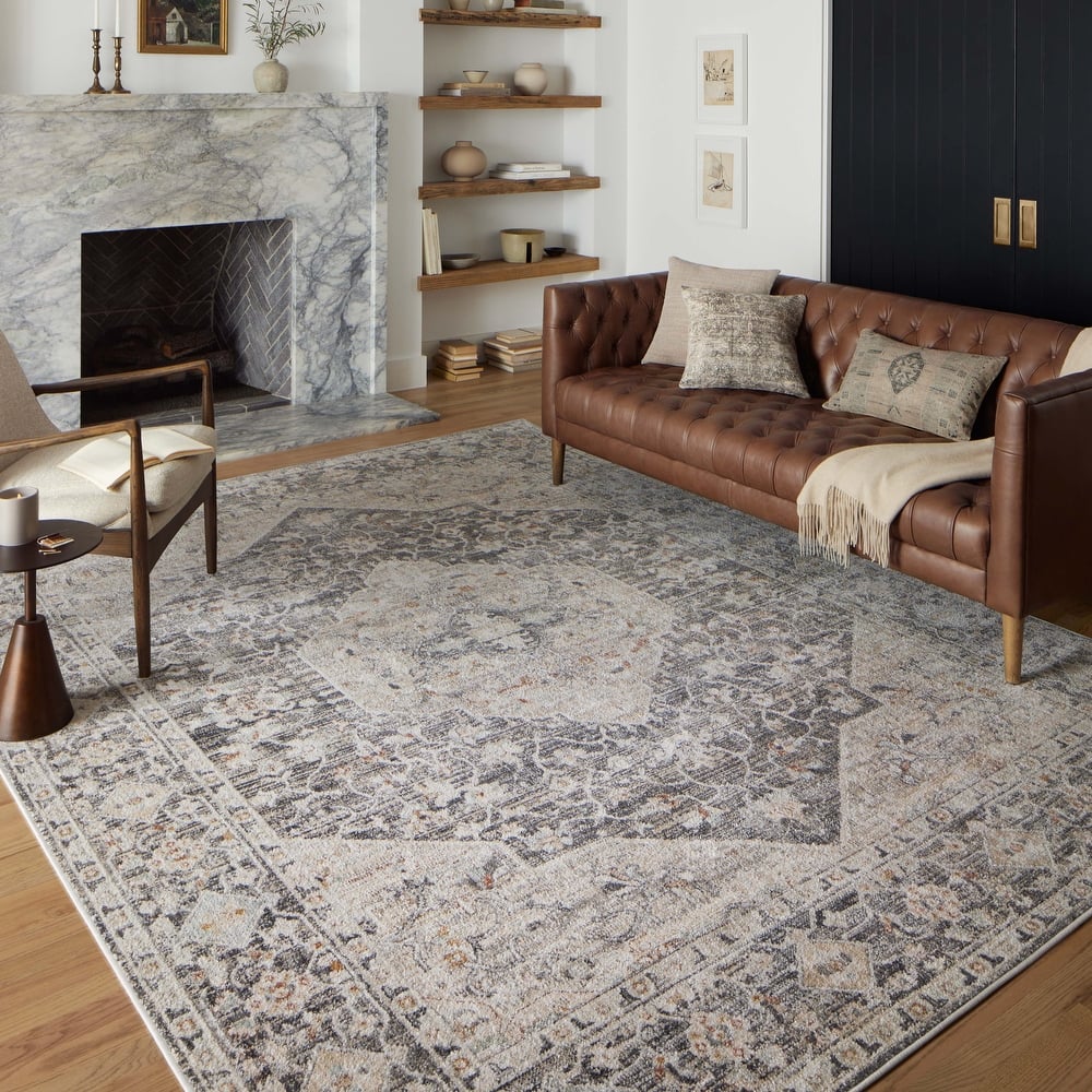 Alexander Home Marilyn Medallion Distressed Oriental Area Rug