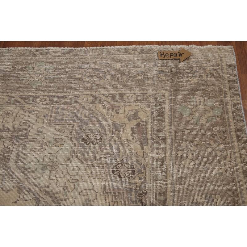 Hand Knotted Oriental 100% Wool Carpet Traditional Medallion Beige & Ivories Tabriz Area Rug - 12' 6'' X 9' 6''