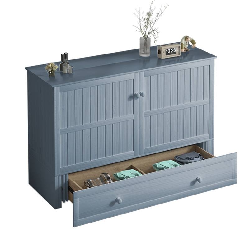 Mixoy Modern Murphy Bed Cabinet Chest with Mattress & Storage Platform