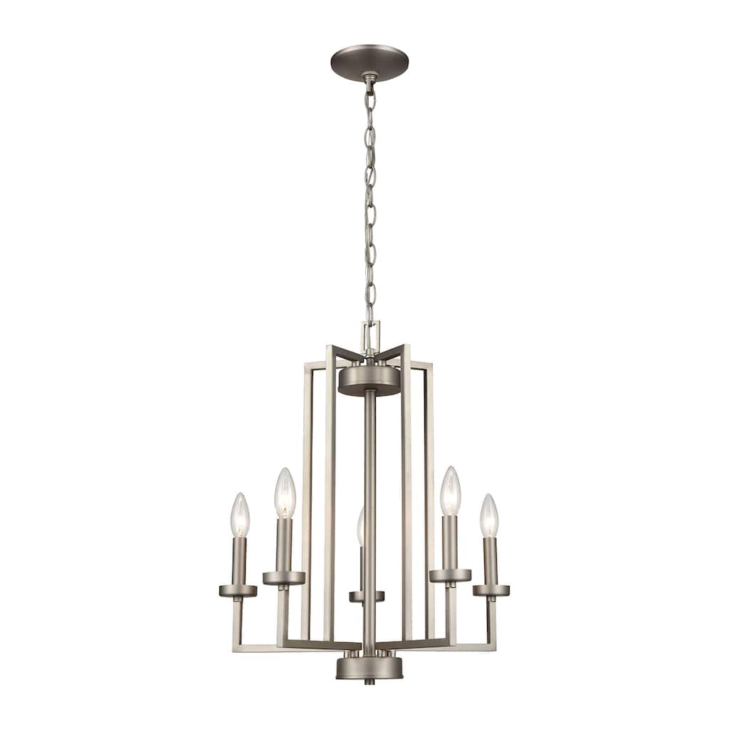 Elk Home West End Brushed Nickel Metal 6 Light Chandelier