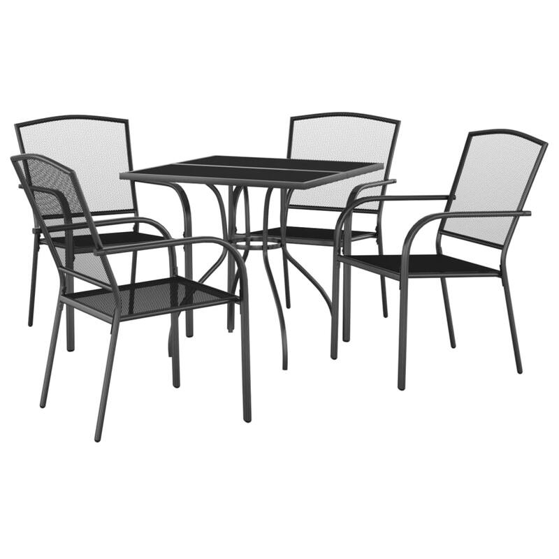 vidaXL Garden Dining Set Anthracite Steel