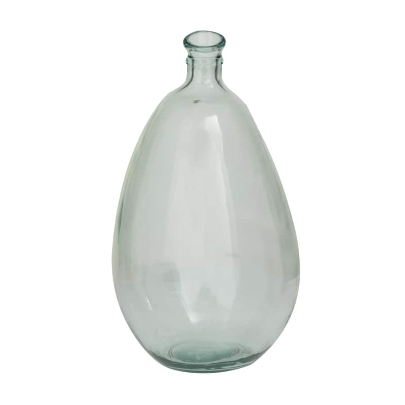 Recycled Glass Abstract Handmade Curved Spanish Bottle Decorative Vase - Green, Blue, Clear, Brown - Roche River Decor
