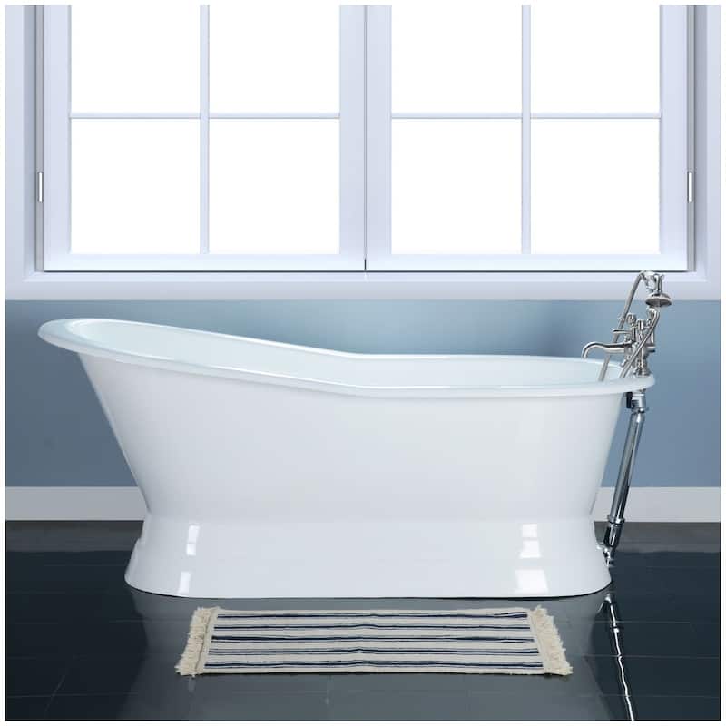 Kingston Brass Aqua Eden 67" Cast Iron Free Standing Tub with 7"