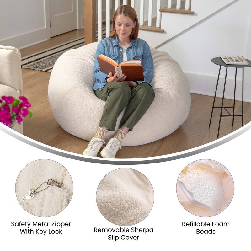 Oversized Refillable Bean Bag Chair for Kids and Adults