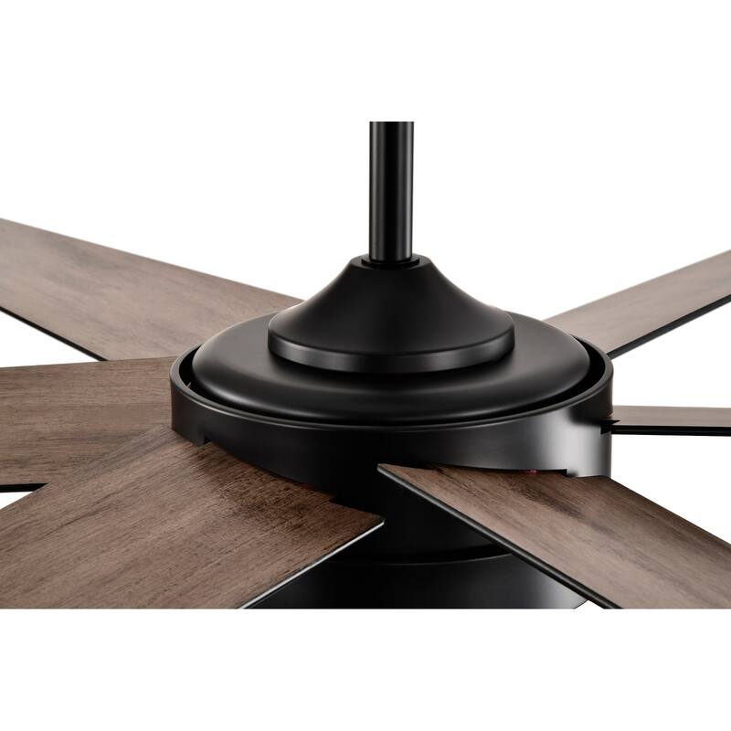 72-in Matte Black 6 Speed Ceiling Fan with LED Light and Remote Control