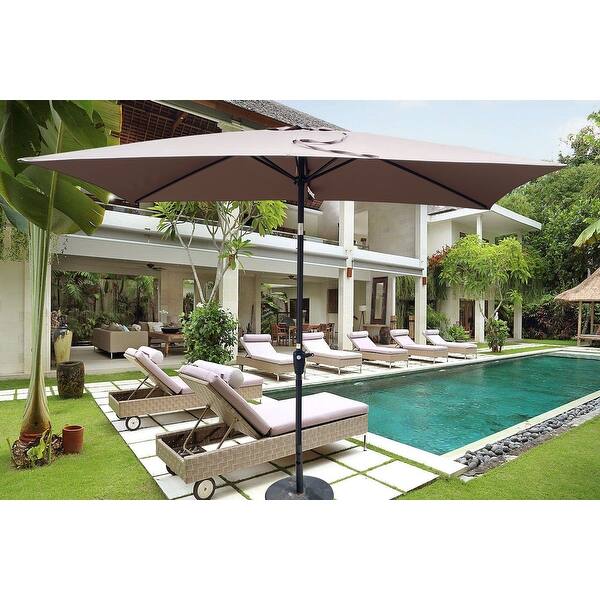 6 x 9 rectangular patio umbrella Garvee 6.5x10 ft Umbrellas Outdoor Market with Push Button Tilt and Crank, Rectangle Table Umbrellas Sturdy Ribs UV controlled by a simple button COBANA Rectangular Patio Umbrella, 6.6