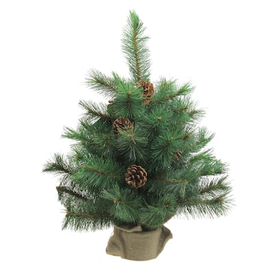 18" Medium Royal Oregon Pine Burlap Base Artificial Christmas Tree - 1.5 Foot