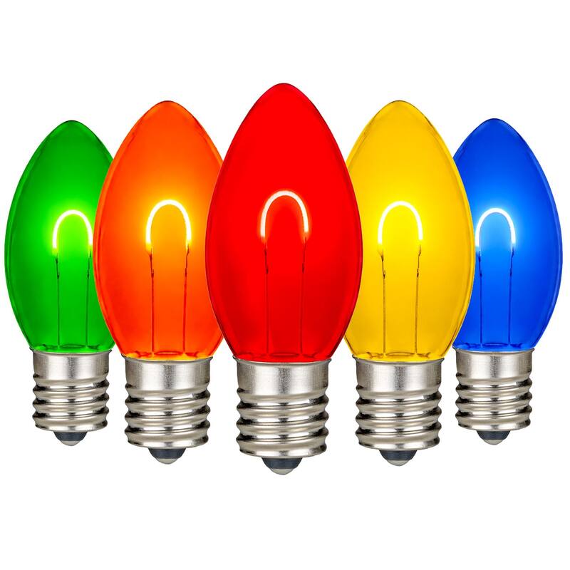 25 Pack C9 LED Outdoor Christmas Replacement Bulbs, Warm White, C9/E17 Base - Multi