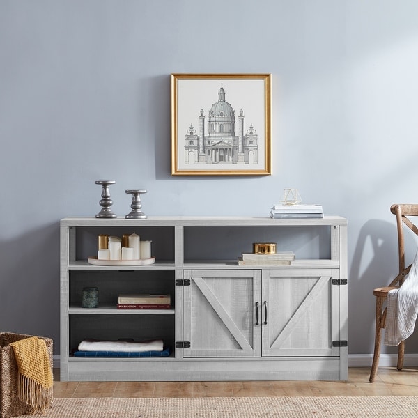 BELLEZE 57" TV Stand Storage Cabinet Shelves Media Console - standard. Opens flyout.