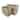 Set of 2 Grey Rectangle Rattan Baskets