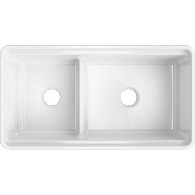 LaToscana Reversible Fireclay Double-Bowl Farmhouse Sink
