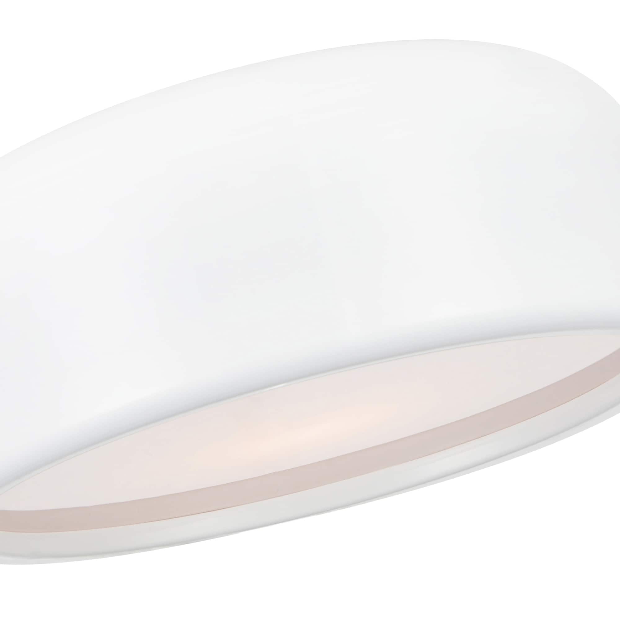 Campton 2 Light Drum Shade Flush Mount With White Finish Bed Bath