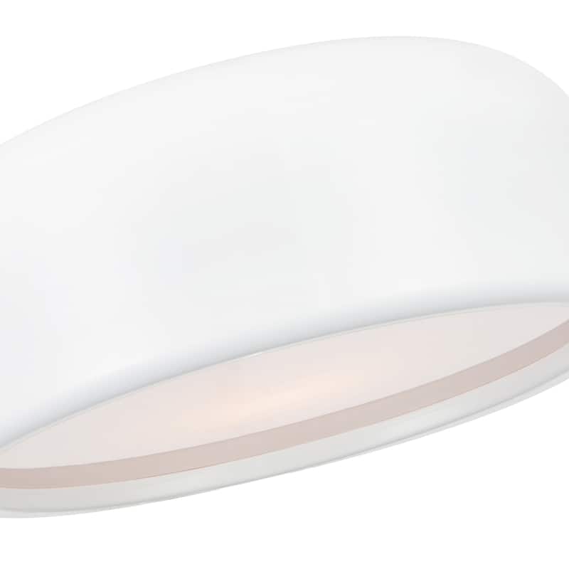 Campton 3 Light Drum Shade Flush Mount With White Finish