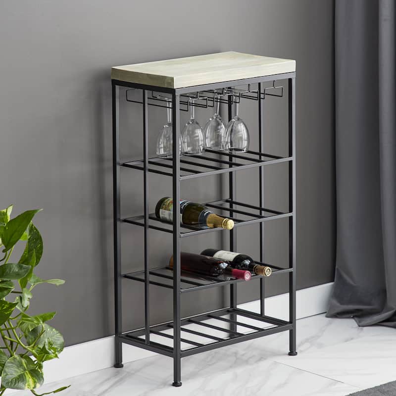 Iron/ Wood Industrial 36-inch Wine Rack - 19 x 11 x 36 - Overstock ...