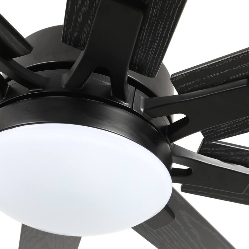72'' Black Indoor Ceiling Fan with Light Remote Control