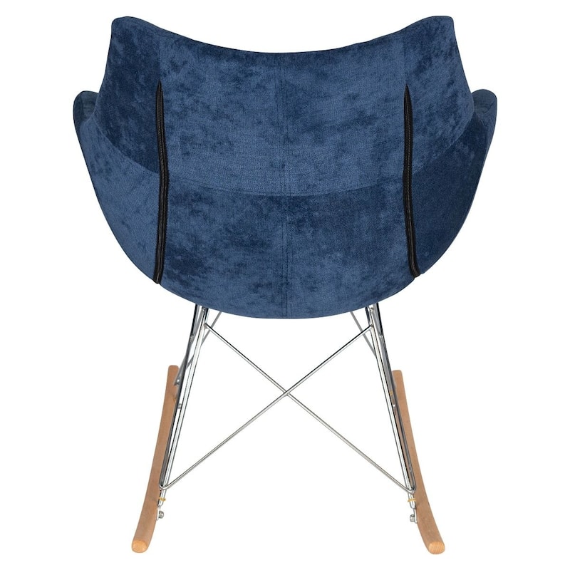 Willow Modern Velvet Upholstered Rocking Nursery Chair - Mid Century Accent Armchair for Home Living Bedroom Indoor & Outdoor