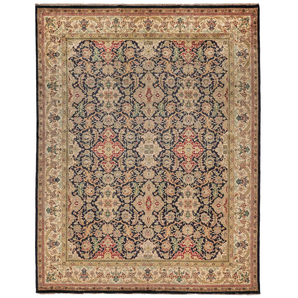 EXQUISITE RUGS ONE-OF-A-KIND Polonaise Hand Knotted Black Rug - 14'x18'
