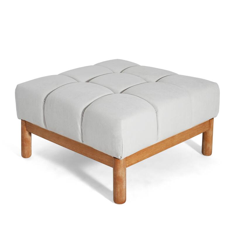 Christopher Knight Home - Biscuit Modern Upholstered Tufted Ottoman with Deep Cushion Design