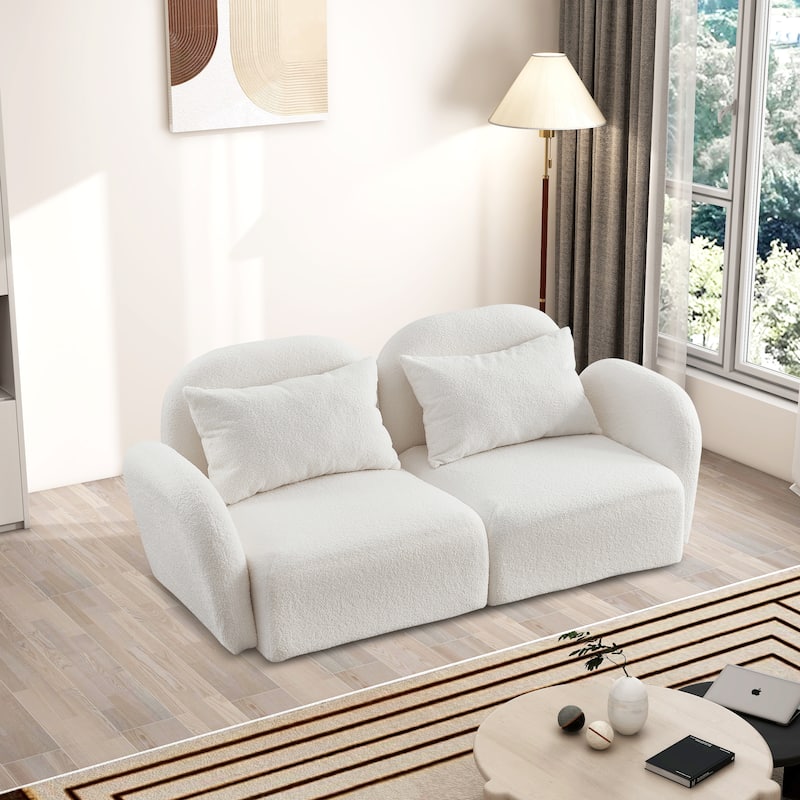 Teddy Upholstered Sofa Loveseat With Pillows